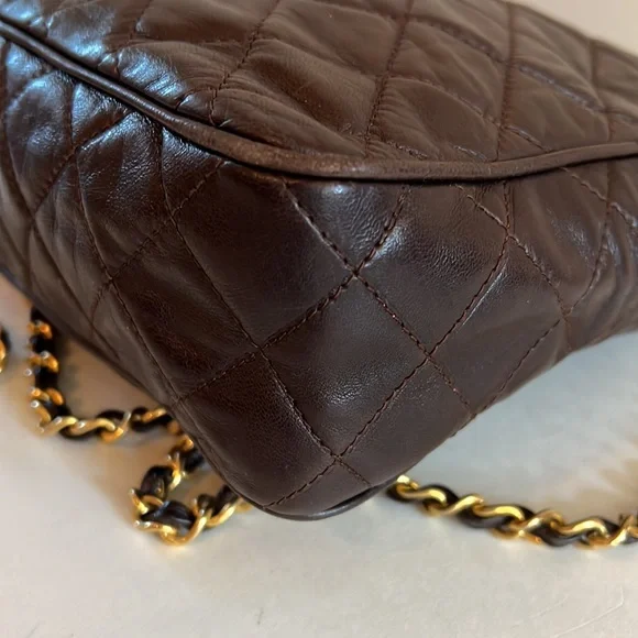 CHANEL brown lamb skin camera bag - Picture 7 of 16